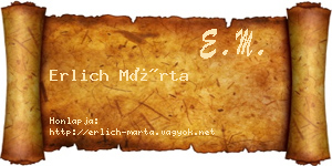Erlich Márta névjegykártya
