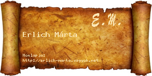 Erlich Márta névjegykártya
